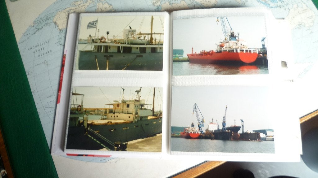 VRACHTSCHEPEN, 160 (orig.) foto's (jaren 80), Verzenden, Zo goed als nieuw, Motorboot, Kaart, Foto of Prent