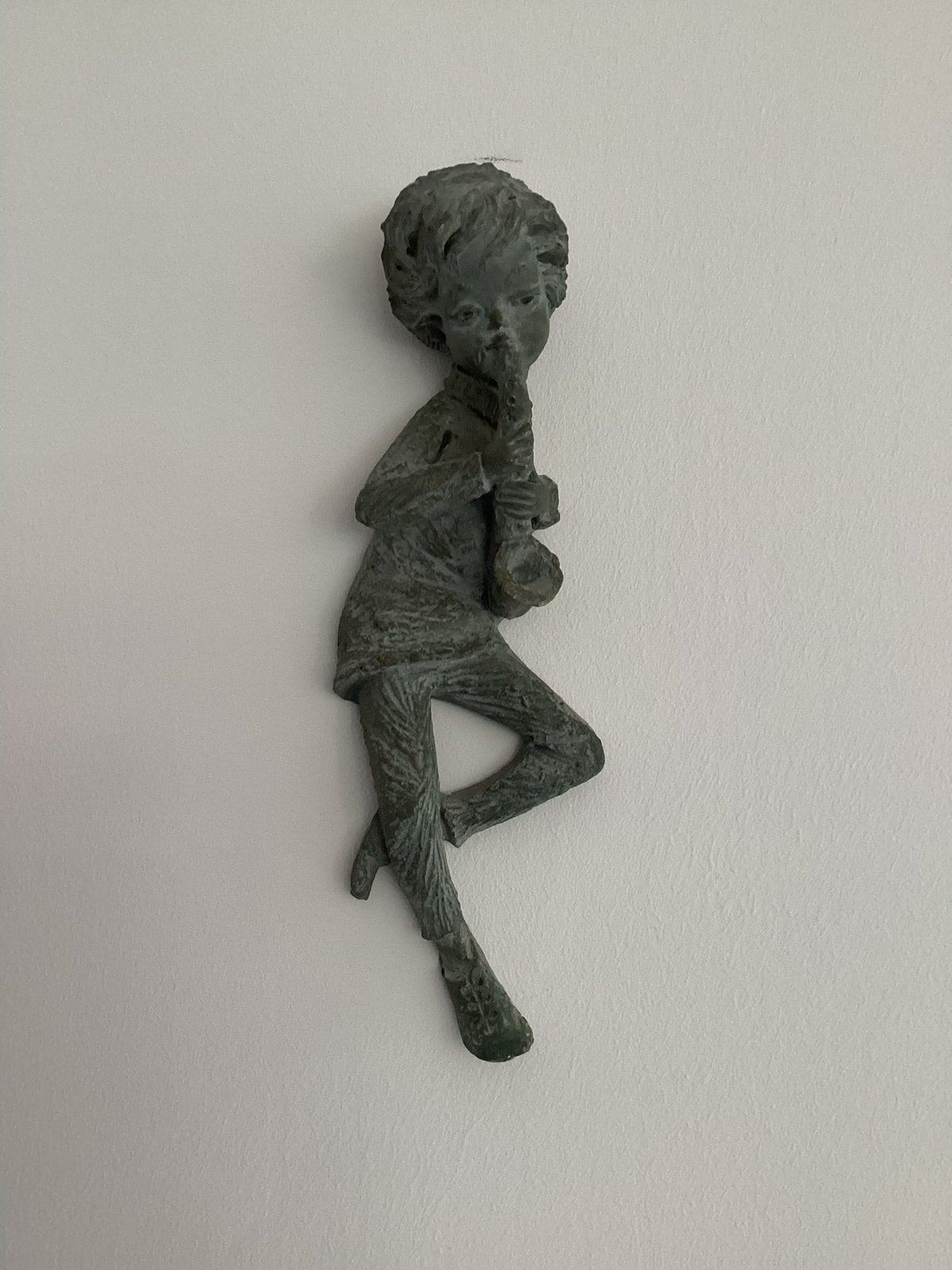 Vintage wanddecoratie van ASV jongen met saxofoon, Ophalen of Verzenden