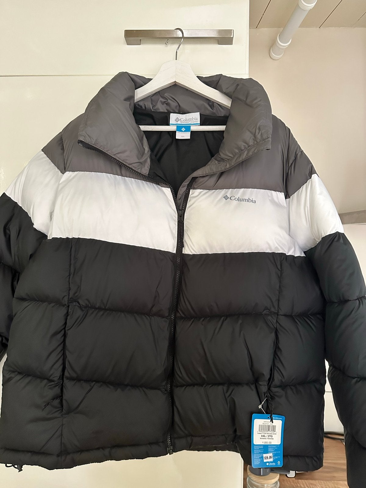 Nieuwe Columbia Puffer Color Blocked Jas met labels, Ophalen, Nieuw, Maat 46/48 (XL) of groter, Zwart
