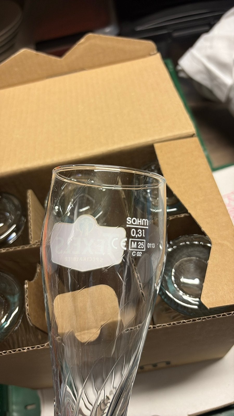 Set van 6 Texels Speciaalbier glazen nieuw!, Ophalen of Verzenden, Nieuw, Bierglas