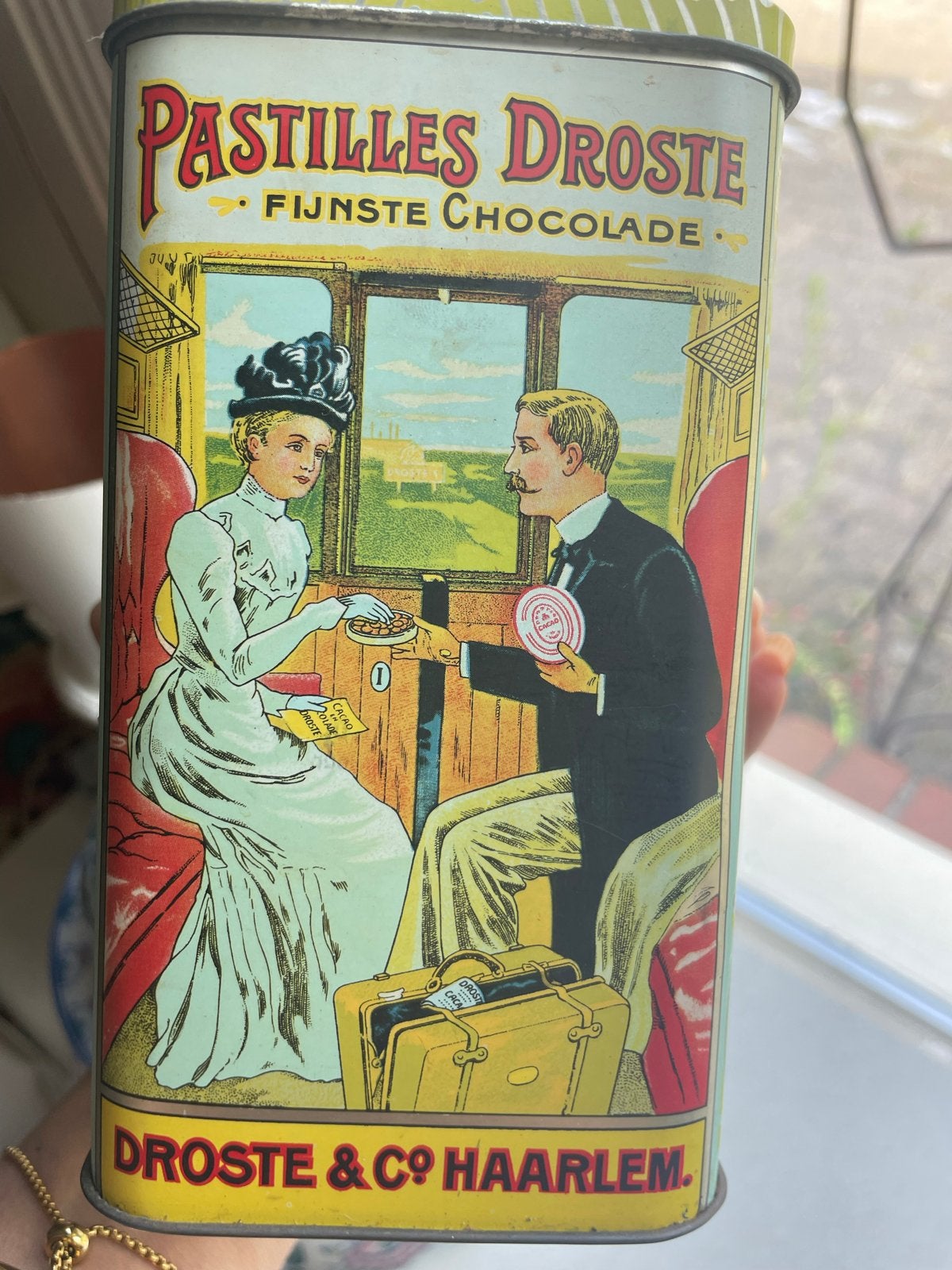 Vintage Droste Cacao Blik - Pastilles Fijne Chocolade, Verzamelen, Blikken, Ophalen, Gebruikt, Overige, Droste