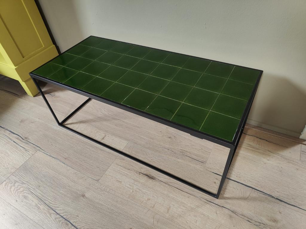Zuiver glazed salontafel groen 93 x 43 cm, Ophalen, Gebruikt
