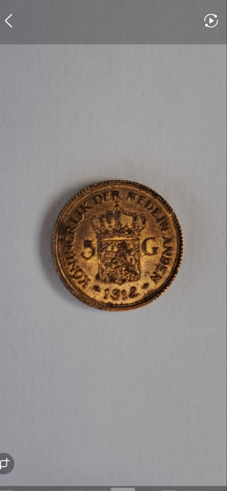 Gouden vijfje 1912 Koningin Wilhelmina, 5 gulden, Koningin Wilhelmina, Losse munt, Goud
