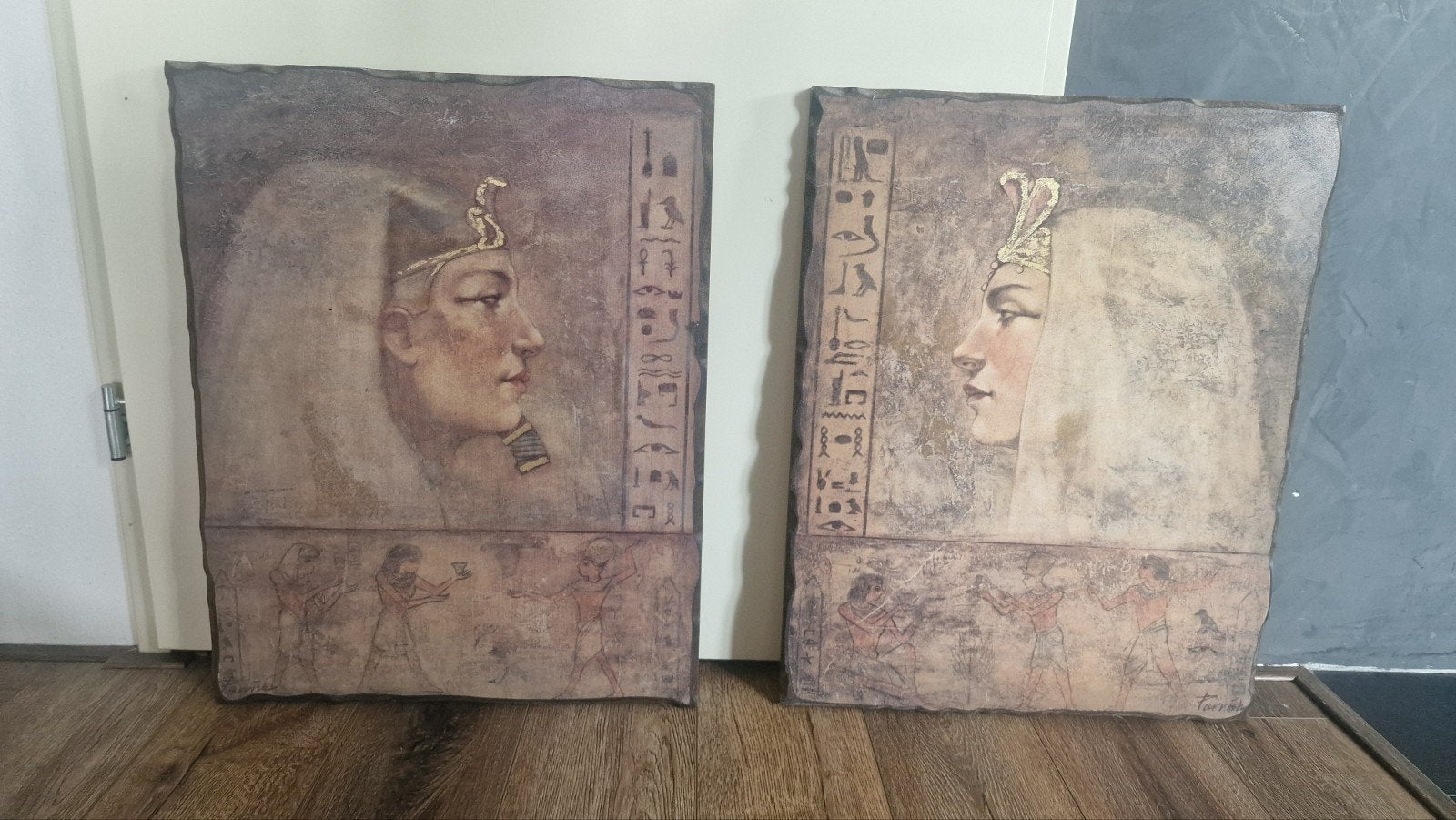 Egyptische wanddecoratie - Farao en Cleopatra, Ophalen, Wanddecoratie, Overige materialen, Op te hangen