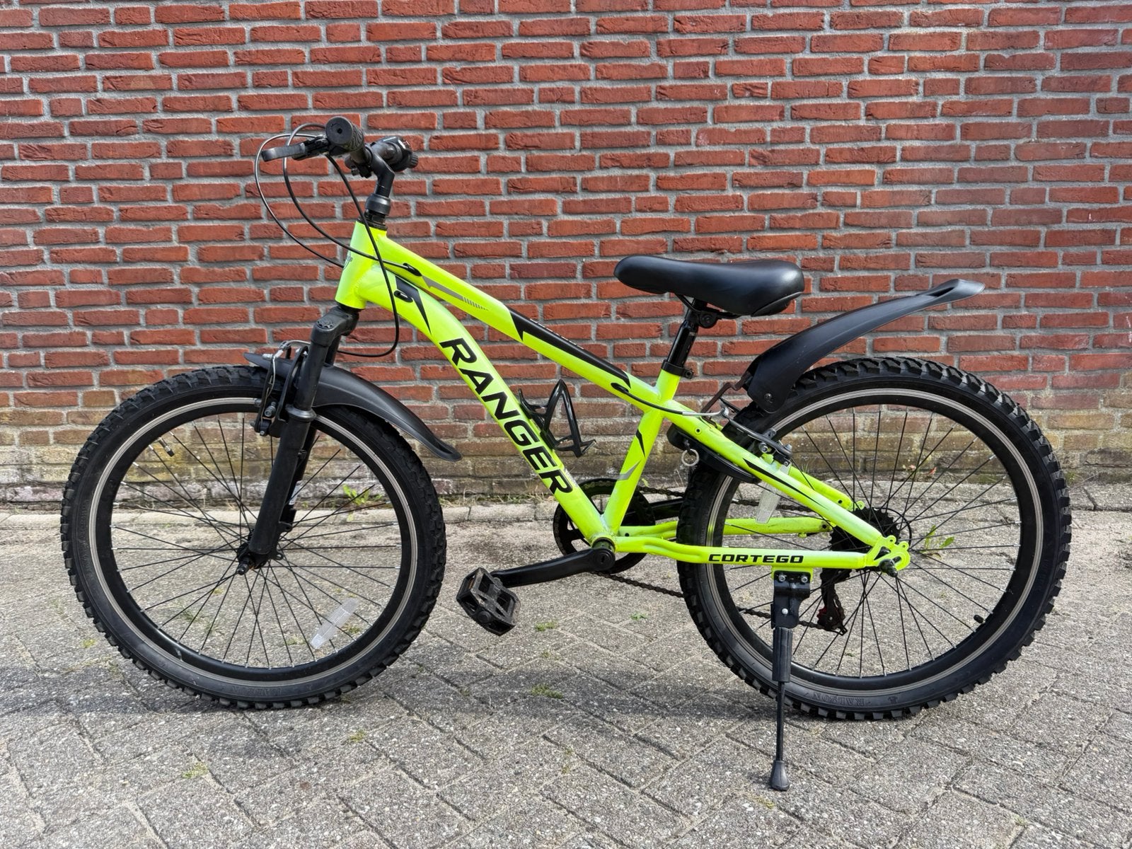 Mountainbike 24inch 7 versnellingen Cortego Ranger fluogeel, Ophalen, Gebruikt, 24 inch, Versnellingen
