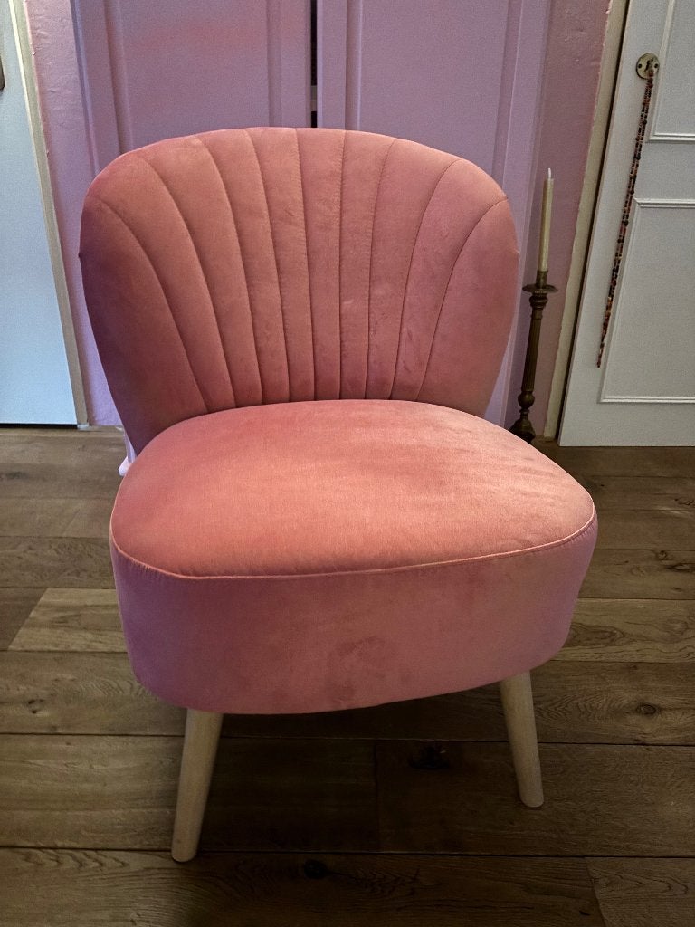 Roze  fauteuil, Huis en Inrichting, Fauteuils, Ophalen, Minder dan 75 cm, Zo goed als nieuw, Stof