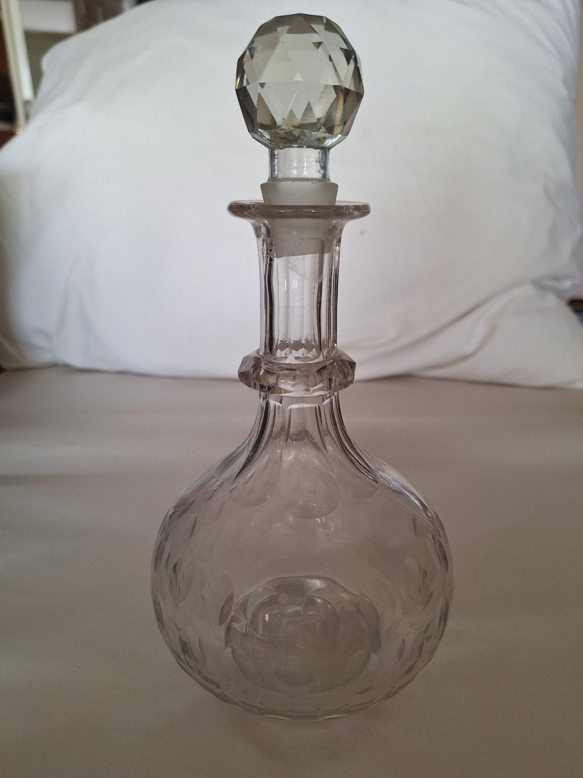 Antieke glazen karaf met geslepen stop, Antiek en Kunst, Antiek | Glas en Kristal, Ophalen of Verzenden