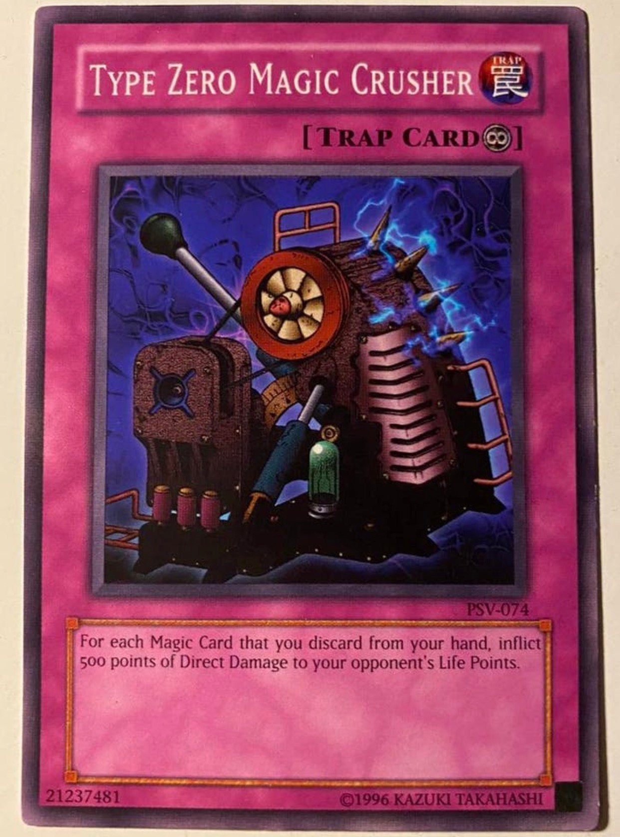 Yu-Gi-Oh! Colour Misprint Type Zero Magic Crusher PSV US !, Ophalen of Verzenden, Zo goed als nieuw, Losse kaart