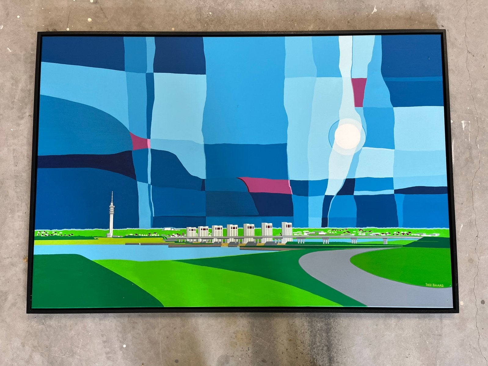 Theo Baars kunst schilderij ca afm 123 x 83 cm, Ophalen