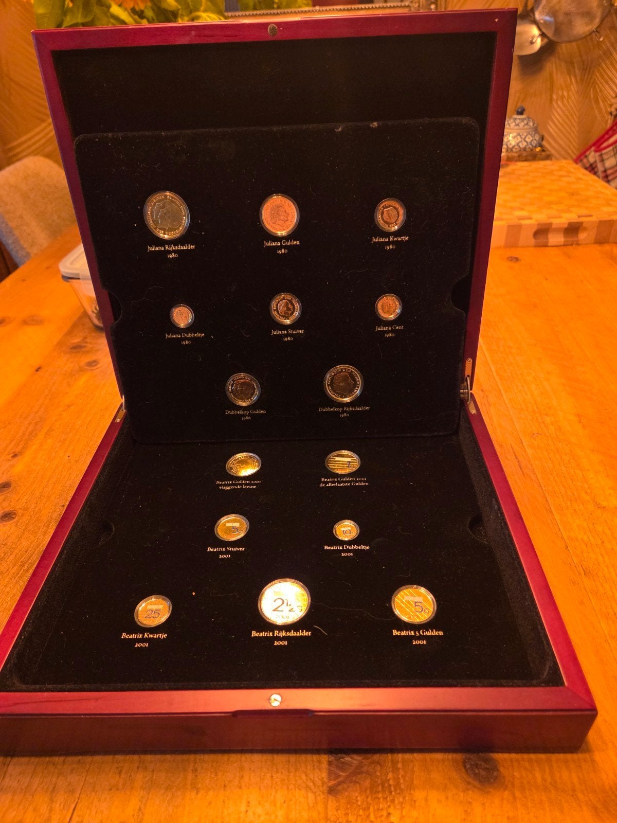 Muntencollectie Het Gulden-Tijdperk verguld (Goud Editie), Koningin Juliana, Setje, Goud, Overige waardes
