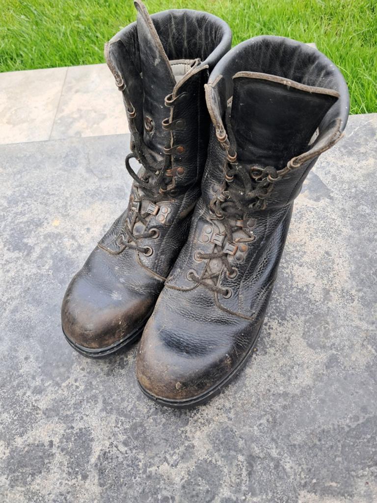 Zwarte leren werklaarzen - Gedragen, Onbekend, Zwart, Boots, Ophalen of Verzenden