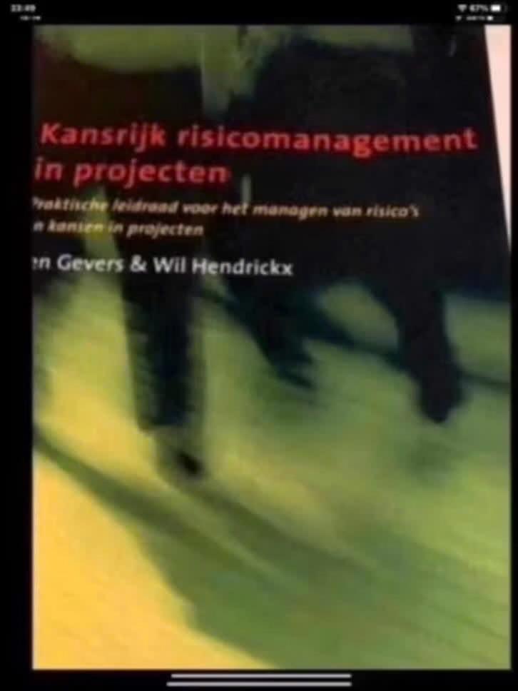 kansrijk risicomanagement in projecten, Verzenden, Beta, Zo goed als nieuw, HBO
