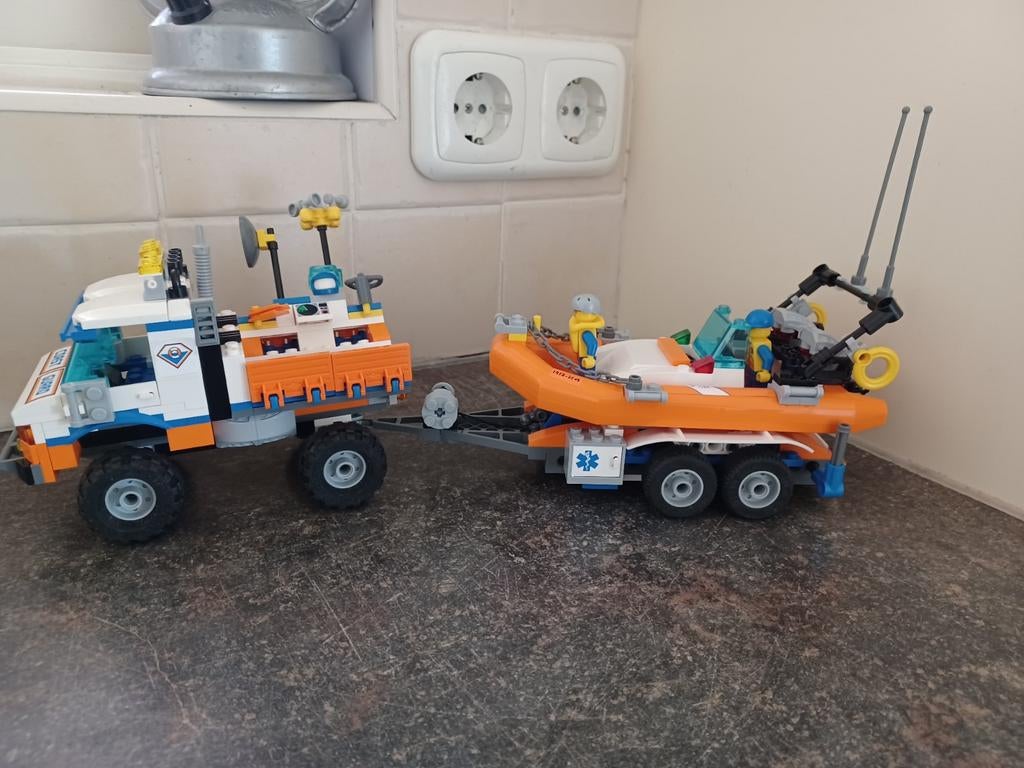 Lego city 7726 kustwacht auto met trailer en boot, Compleet, City, Lego, Ophalen of Verzenden