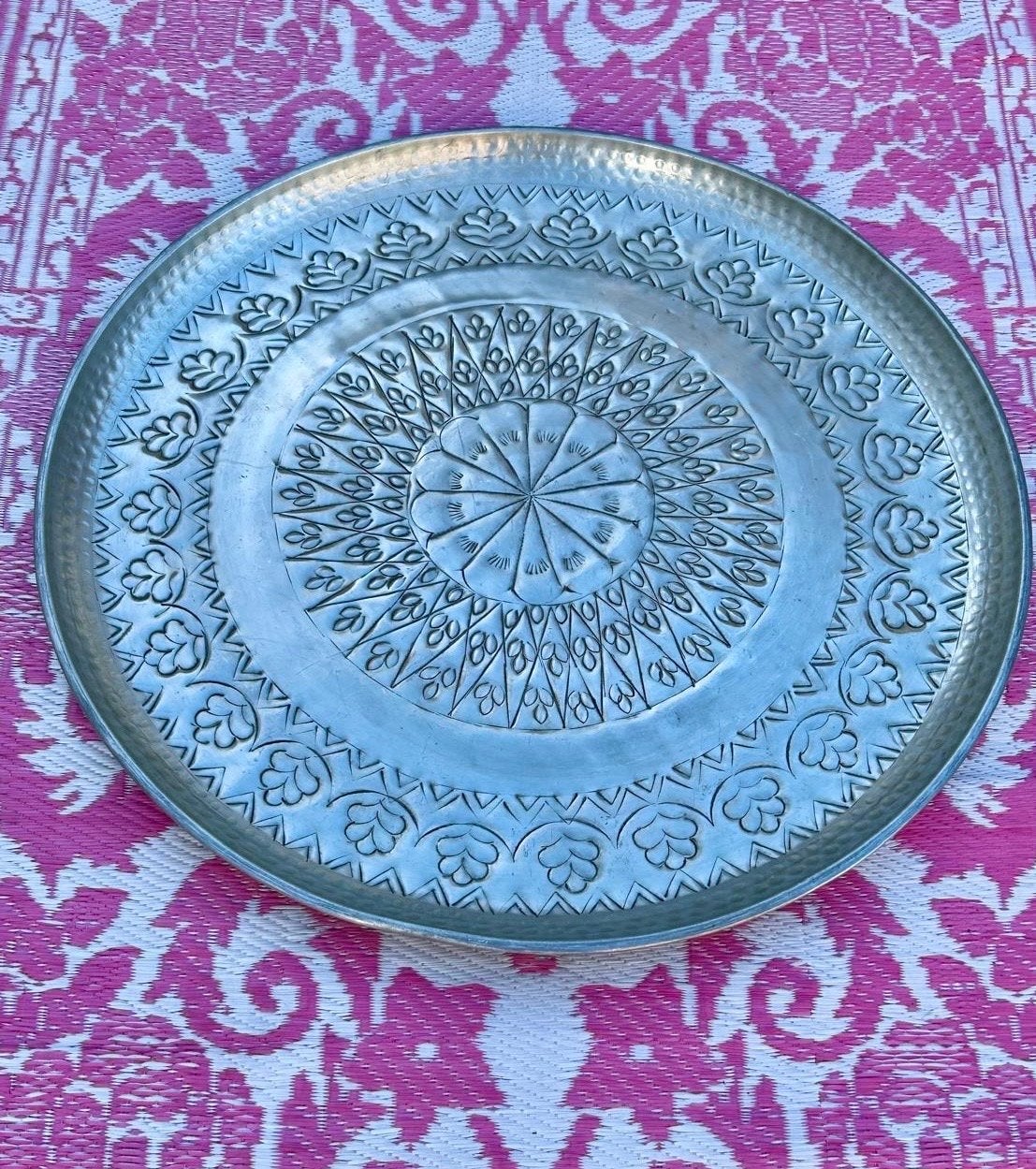 Grote XL  zilverkleurige schaal plateau 70 cm, Ophalen