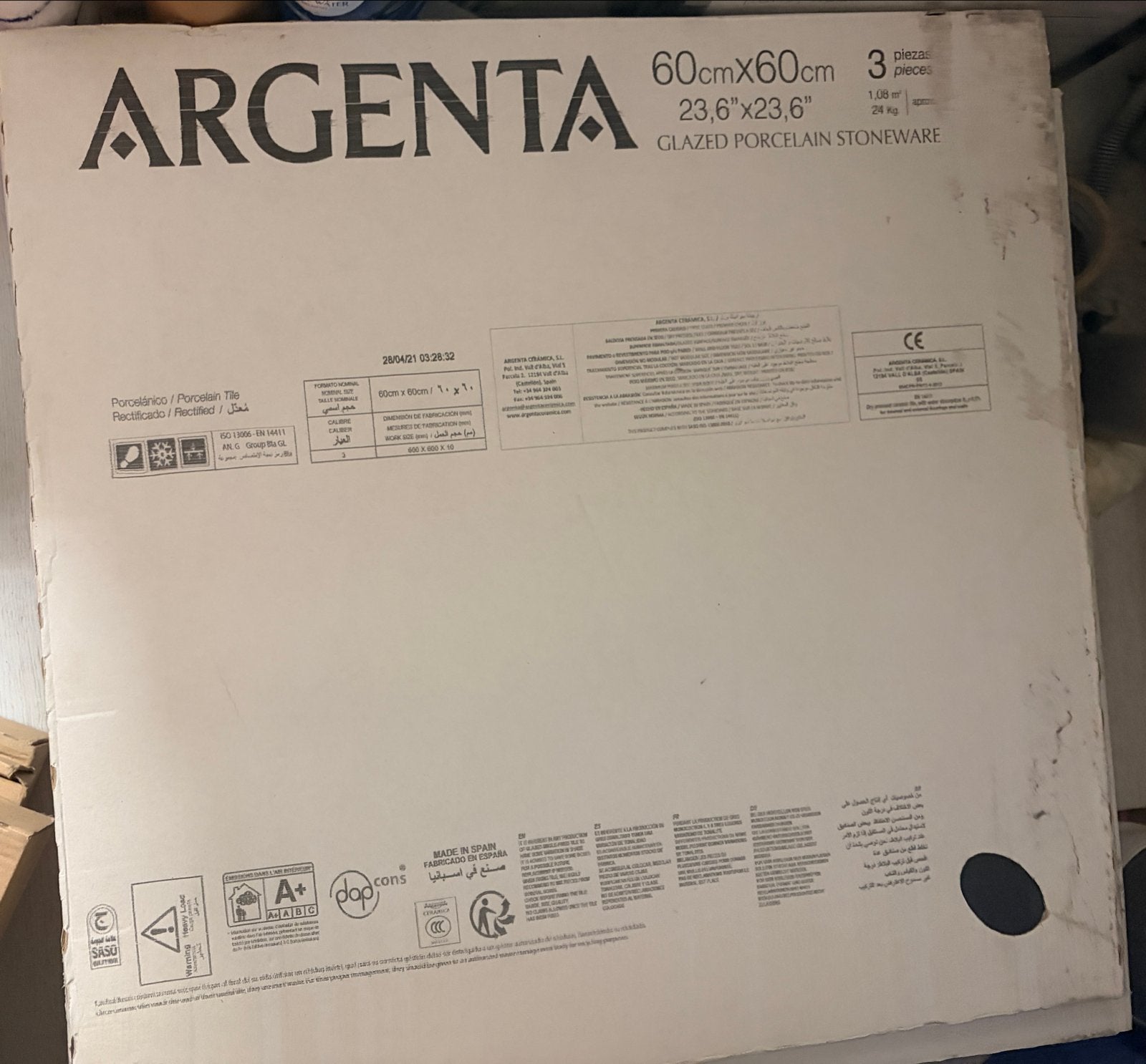 Argenta Tanum Black Vloertegels 60x60 cm, Ophalen, 60 cm of meer, Keramiek, Nieuw