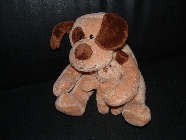 EVORA KRUIDVAT HOND MET PUP VELOURS BEIGE MET BRUIN, Ophalen of Verzenden, Nieuw, Overige typen
