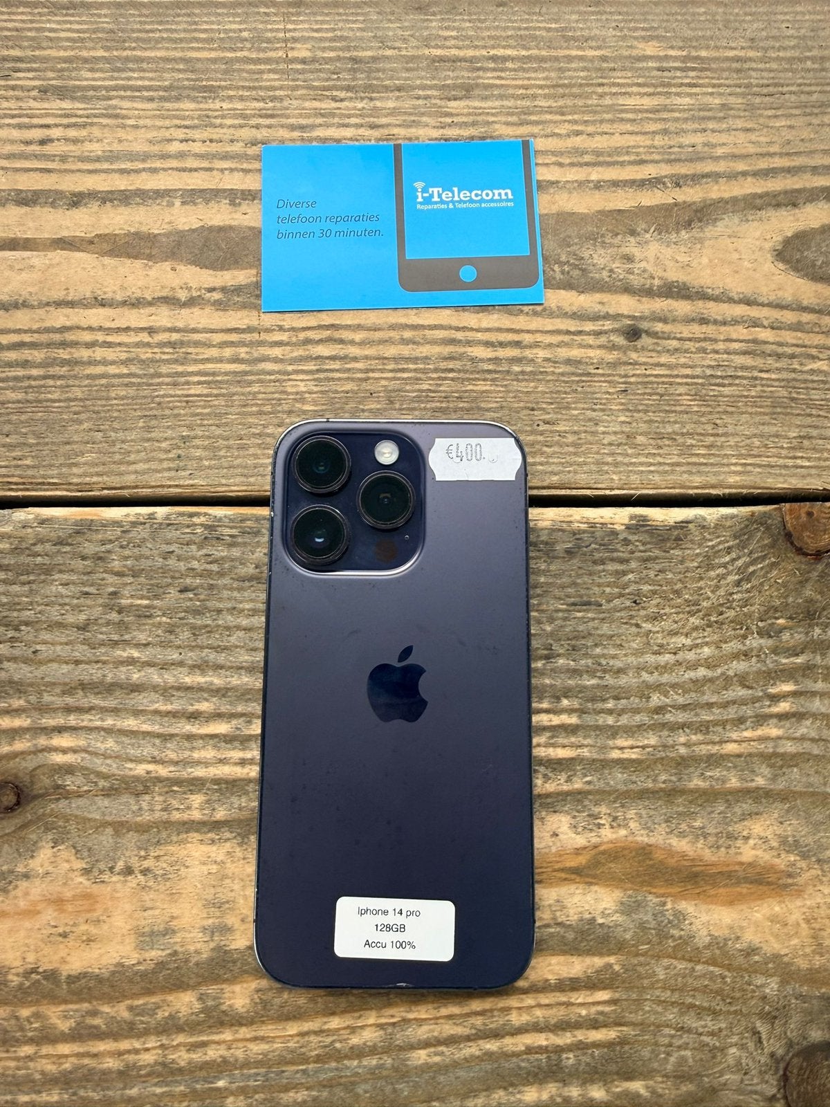 Iphone 14 pro purple 128 GB met garantie 100%, Ophalen of Verzenden, Zo goed als nieuw, Overige typen