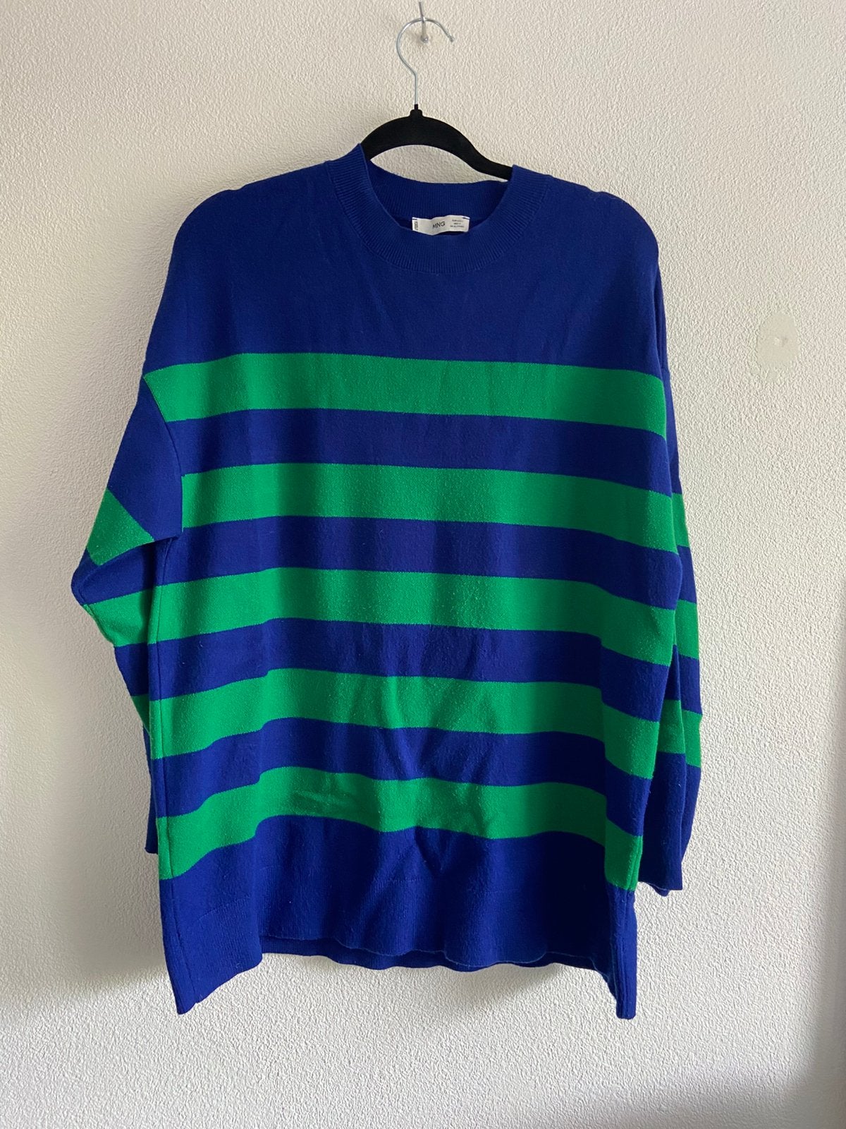 Groen blauwe streep trui, Verzenden, Zo goed als nieuw, Maat 42/44 (L), Blauw