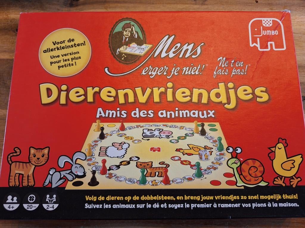 Mens Erger Je Niet! Dierenvriendjes - Jumbo, Hobby en Vrije tijd, Gezelschapsspellen | Bordspellen, Een of twee spelers, Ophalen of Verzenden