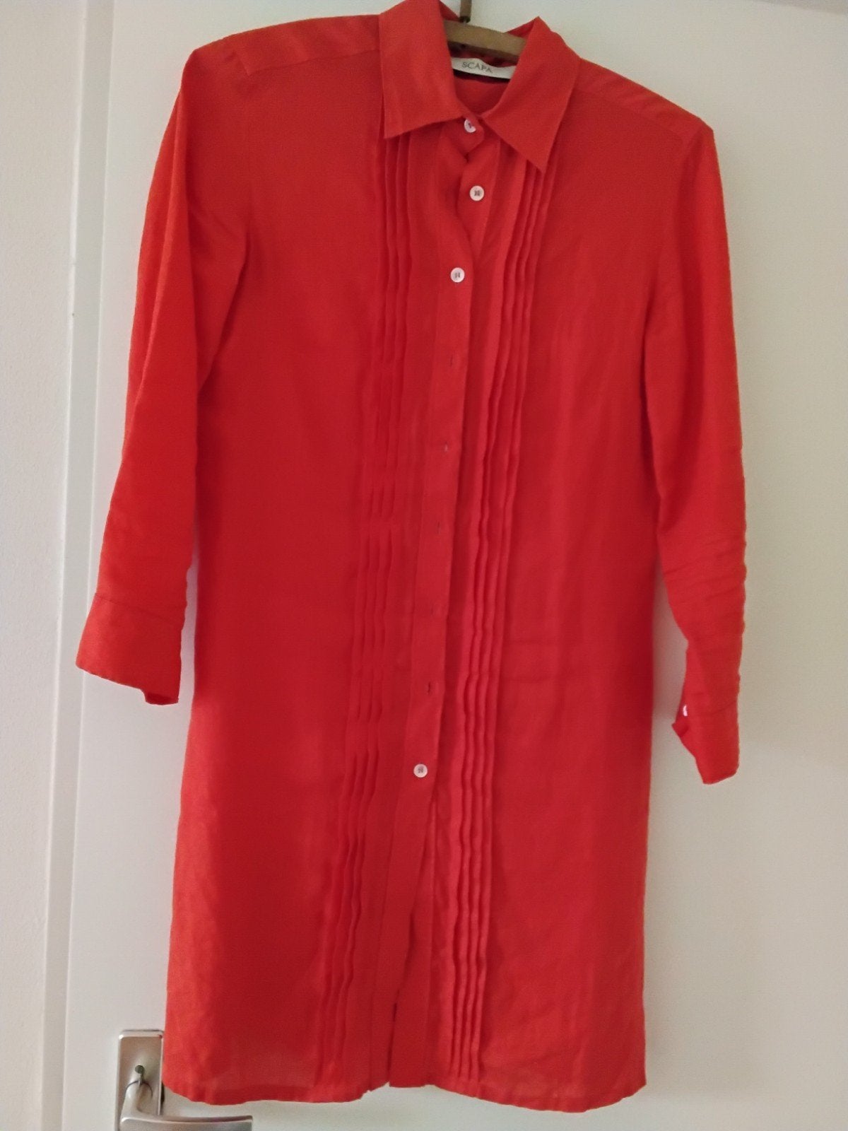 Blouse Scapa linnen oranje rood S, Ophalen of Verzenden, Zo goed als nieuw, Rood