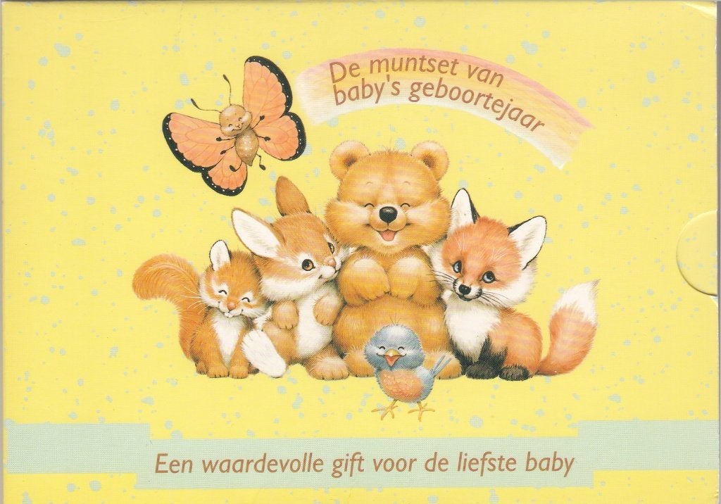 Nederland Geboorteset KNM 2001 met speciale berenpenning, Postzegels en Munten, Munten | Nederland, Ophalen of Verzenden, Koningin Beatrix