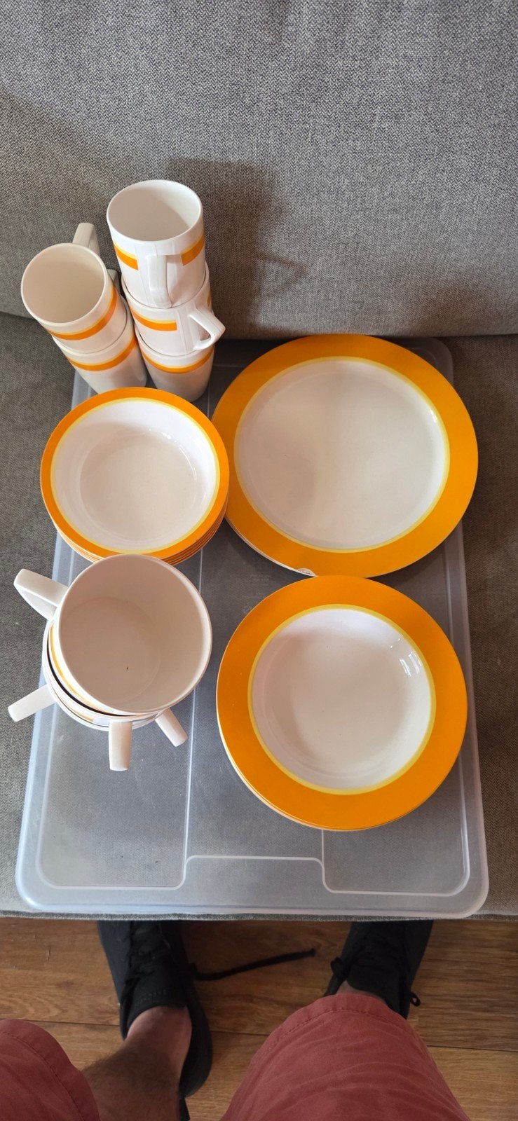 Mepal Rosti servies, 5 stuks, oranje/wit, Overige materialen, Gebruikt, Ophalen of Verzenden, Bord(en)