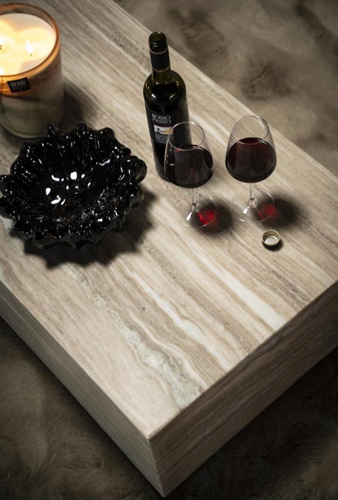 Eleonora Salontafel Vince Marmer 97 x 56 cm, Ophalen, Zo goed als nieuw, Rechthoekig, 50 tot 100 cm