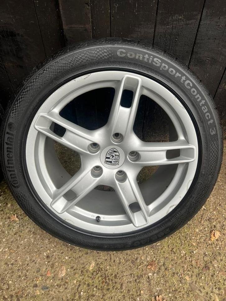 Originele Porsche boxster Cayman S breedset zomer 18? 5x130, Auto-onderdelen, Banden en Velgen, 18 inch, Gebruikt, 265 mm, Banden en Velgen