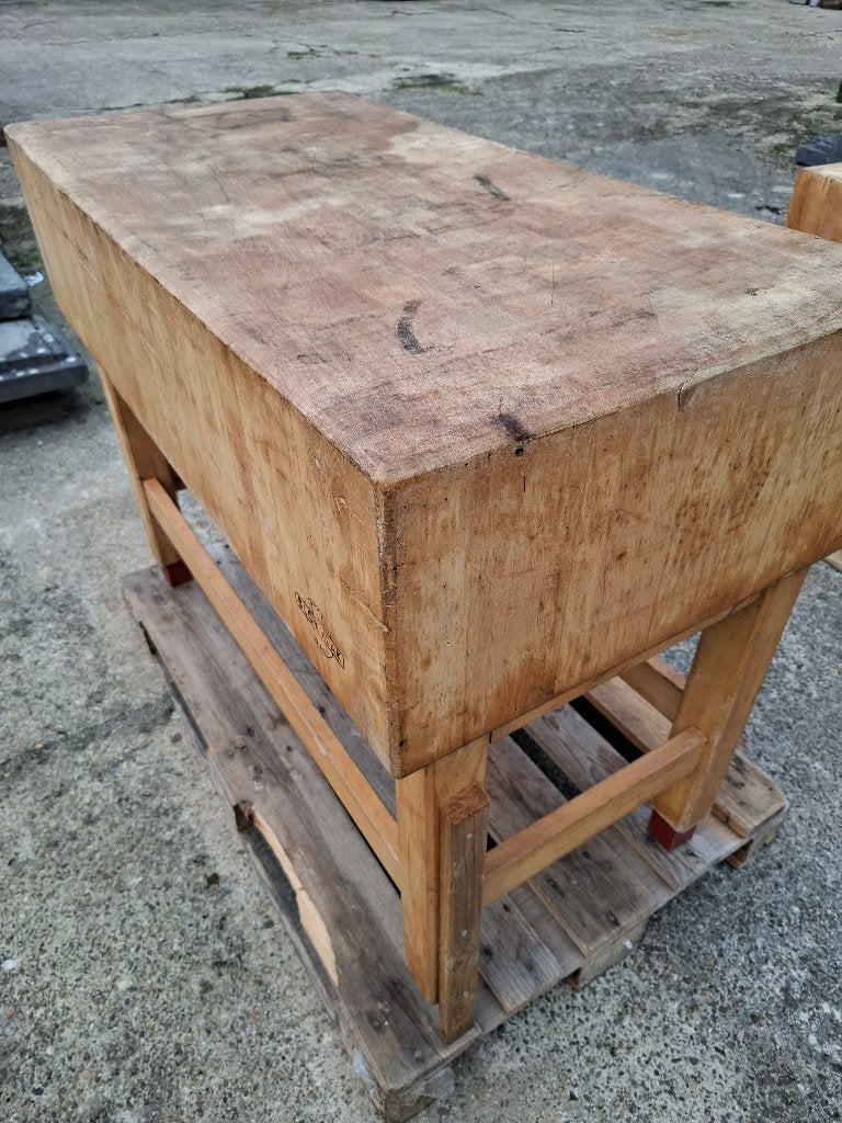 Origineel Blokvlak De Bilt Slagersblok (120x60x91 cm), Ophalen, Gebruikt, 100 tot 150 cm, Bruin