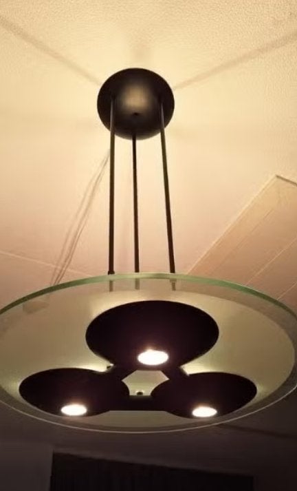 Dijkstra Hanglamp, € 400,00 * Defecte Dimmer * Glas, Metaal, Ophalen, Gebruikt, Glas, Modern