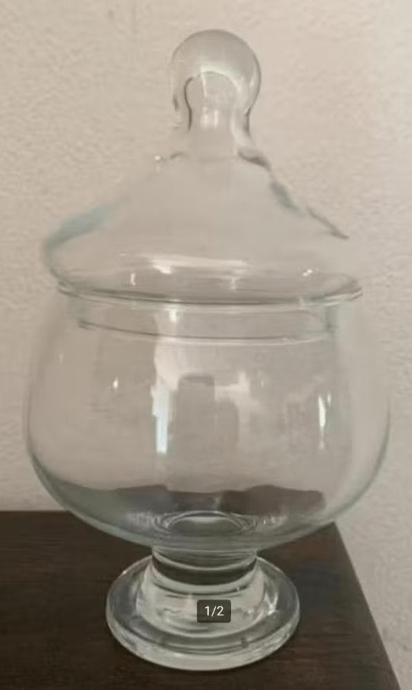 Glazen bonbonschaaltje, bakje glas bonbons met deksel; 19 cm, Ophalen of Verzenden