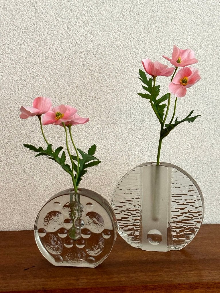 Retro/vintage Walther Glas. solifleur stam vaasjes, jaren 60, Ophalen of Verzenden