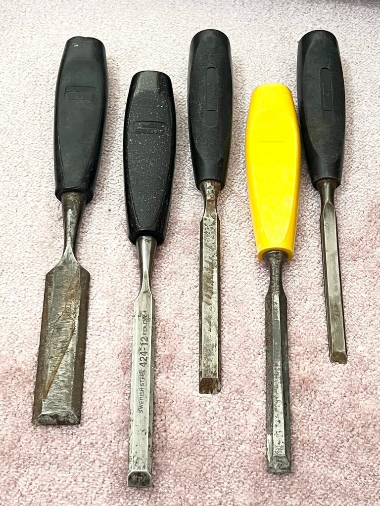 Set van 5 Sandvik en Kinzo Steekbeitels, Ophalen of Verzenden, Gebruikt