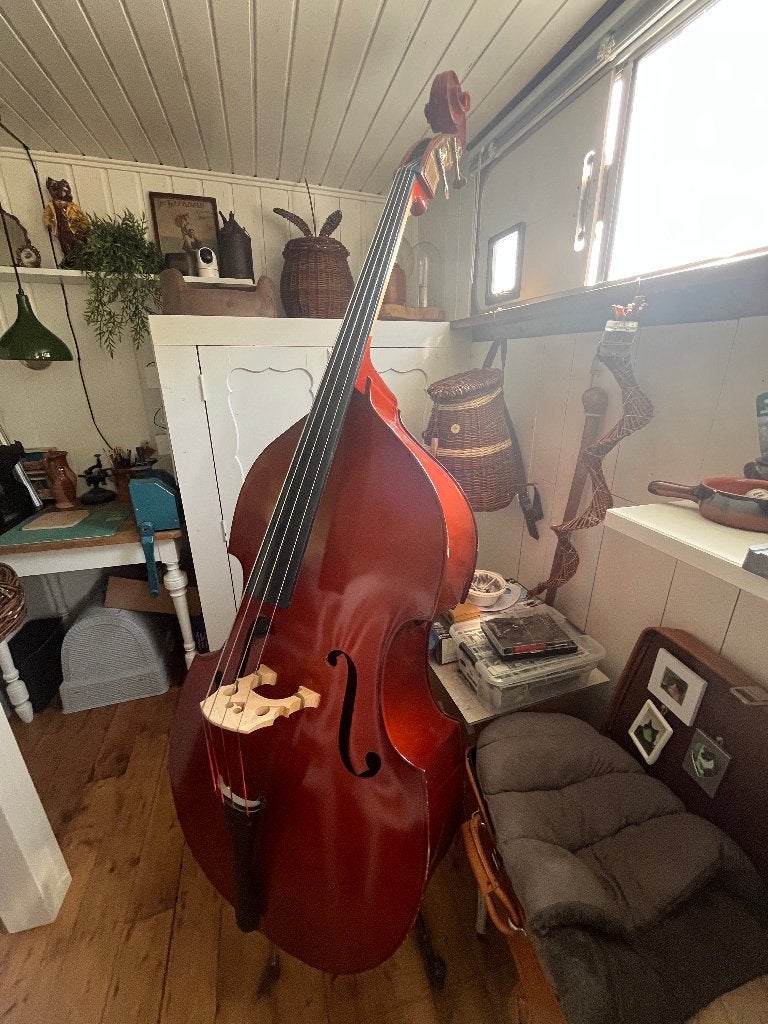Contrabas 3/4, Muziek en Instrumenten, Strijkinstrumenten | Contrabassen, Ophalen, Gebruikt, 3/4-contrabas