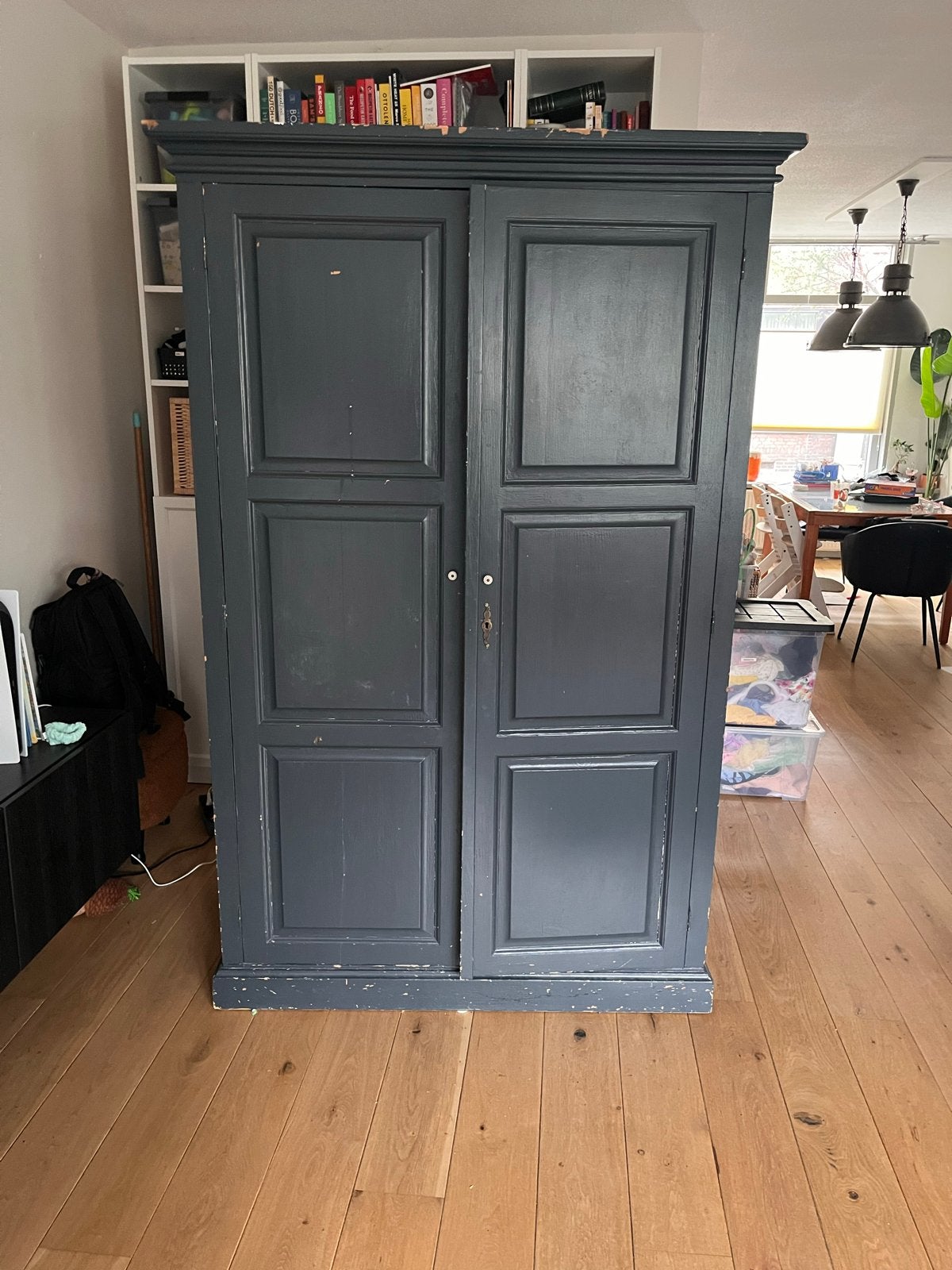 Antieke kledingkast/linnenkast - Donkerblauw, Ophalen