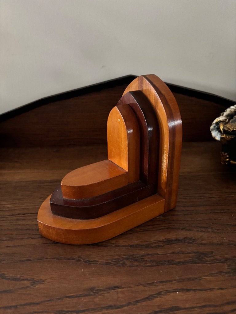 Art Deco/Amsterdamse School Houten Boekensteun Jaren 20/30, Antiek en Kunst, Houtsnijwerk, Minder dan 20 cm, Verzenden, Art deco