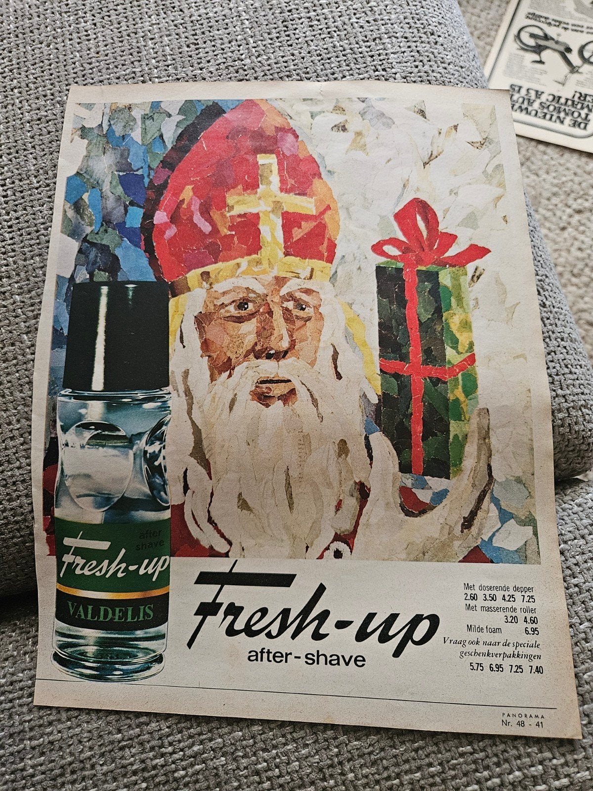 sinterklaas Fresh-up Valdelis aftershave advertentie 1969l, Diversen, Ophalen of Verzenden