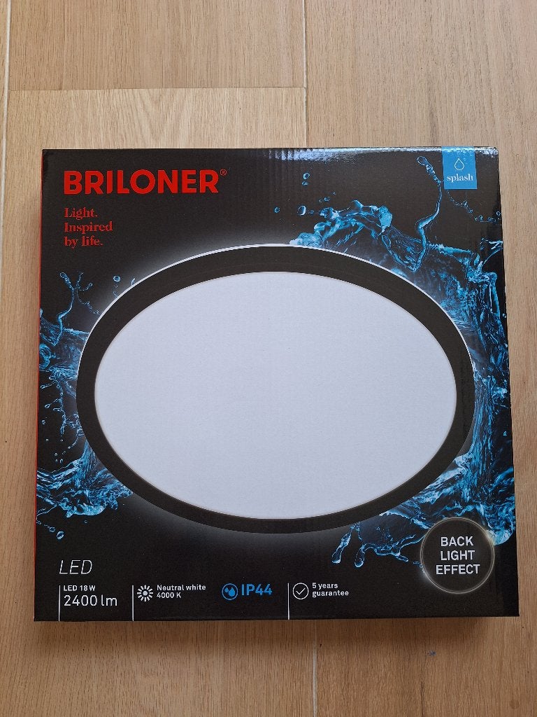 Briloner LED plafondlamp voor badkamer / beschut buiten, Ophalen, Kunststof, Overige stijlen, Inclusief lichtbron