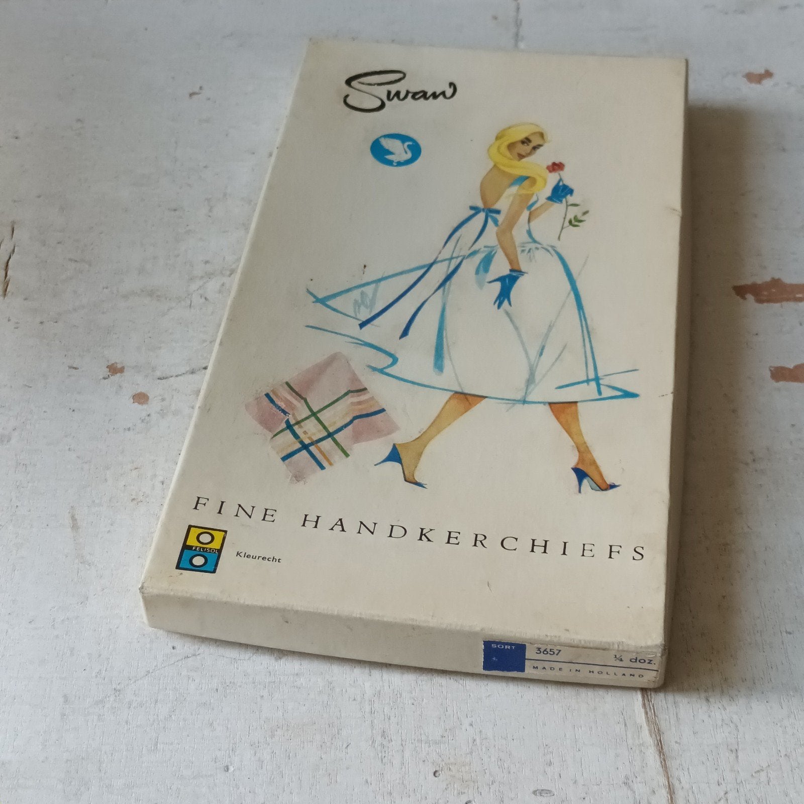 Vintage Swan Zakdoeken - Nieuw in Doos, Antiek en Kunst, Ophalen of Verzenden