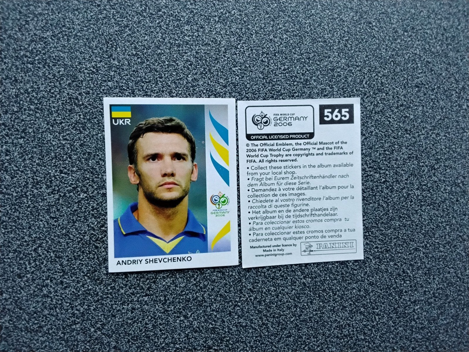 Panini WK 2006 Sticker - Andriy Shevchenko (Oekraïne), Ophalen of Verzenden, Zo goed als nieuw, Poster, Plaatje of Sticker
