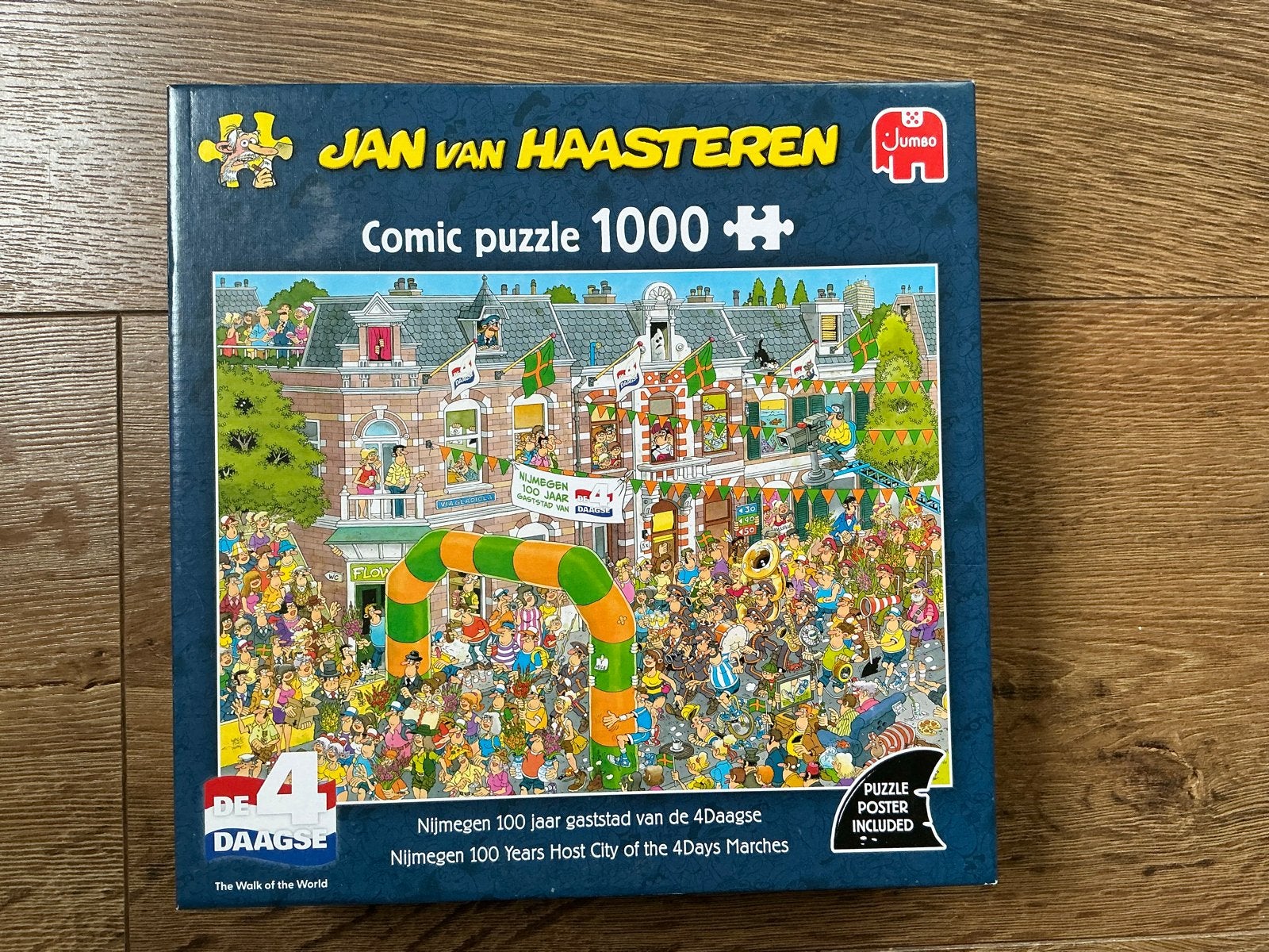 Jan van Haasteren puzzel 1000 Stukjes - Nijmegen, Ophalen of Verzenden, 500 t/m 1500 stukjes, Zo goed als nieuw, Legpuzzel
