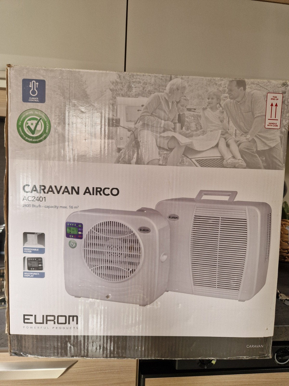 Eurom AC2401 Caravan Airco - Airconditioner, Witgoed en Apparatuur, Ophalen, Gebruikt, Minder dan 60 m³, Timer