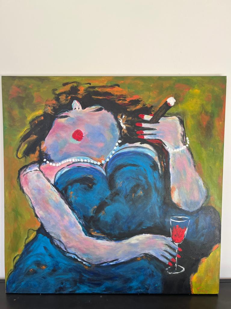 Schilderij 'Dikke Dames' - Goede staat, Ophalen