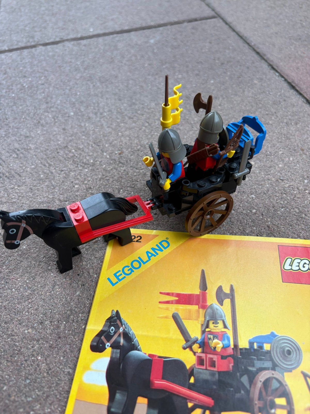 Lego Castle 6022 Paardenkar met ridders en instructies, Ophalen, Gebruikt, Lego, Compleet