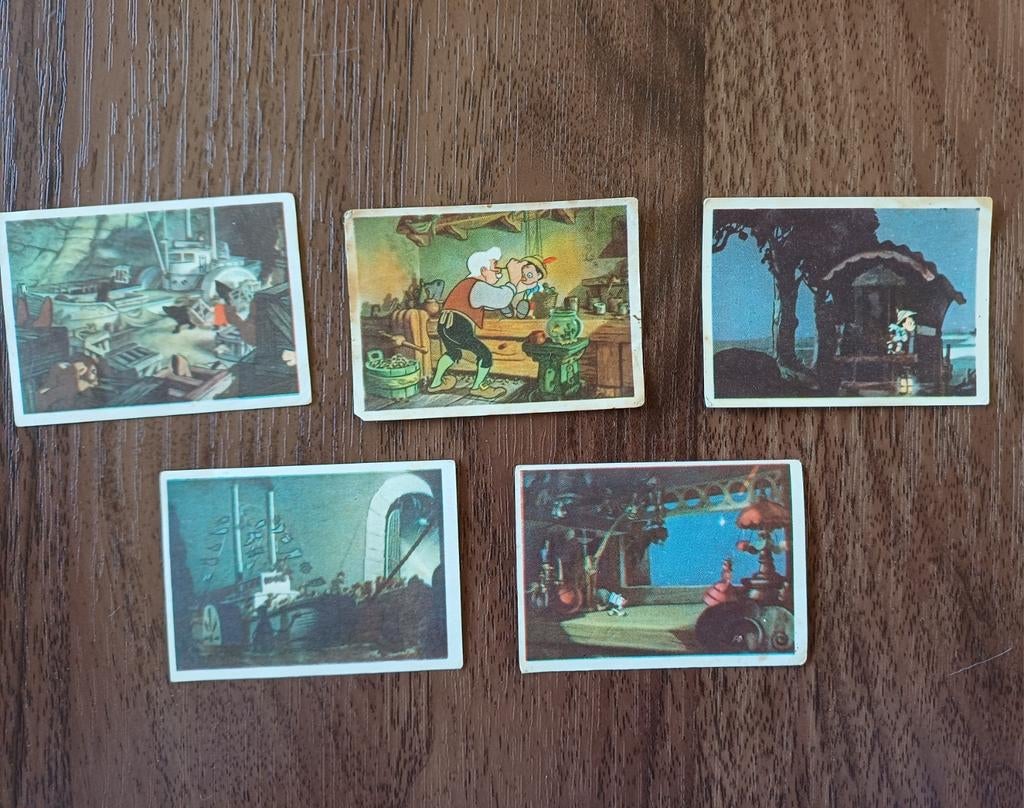 Vintage Walt Disney's Pinocchio Albumplaatjes, Ophalen of Verzenden, Gebruikt
