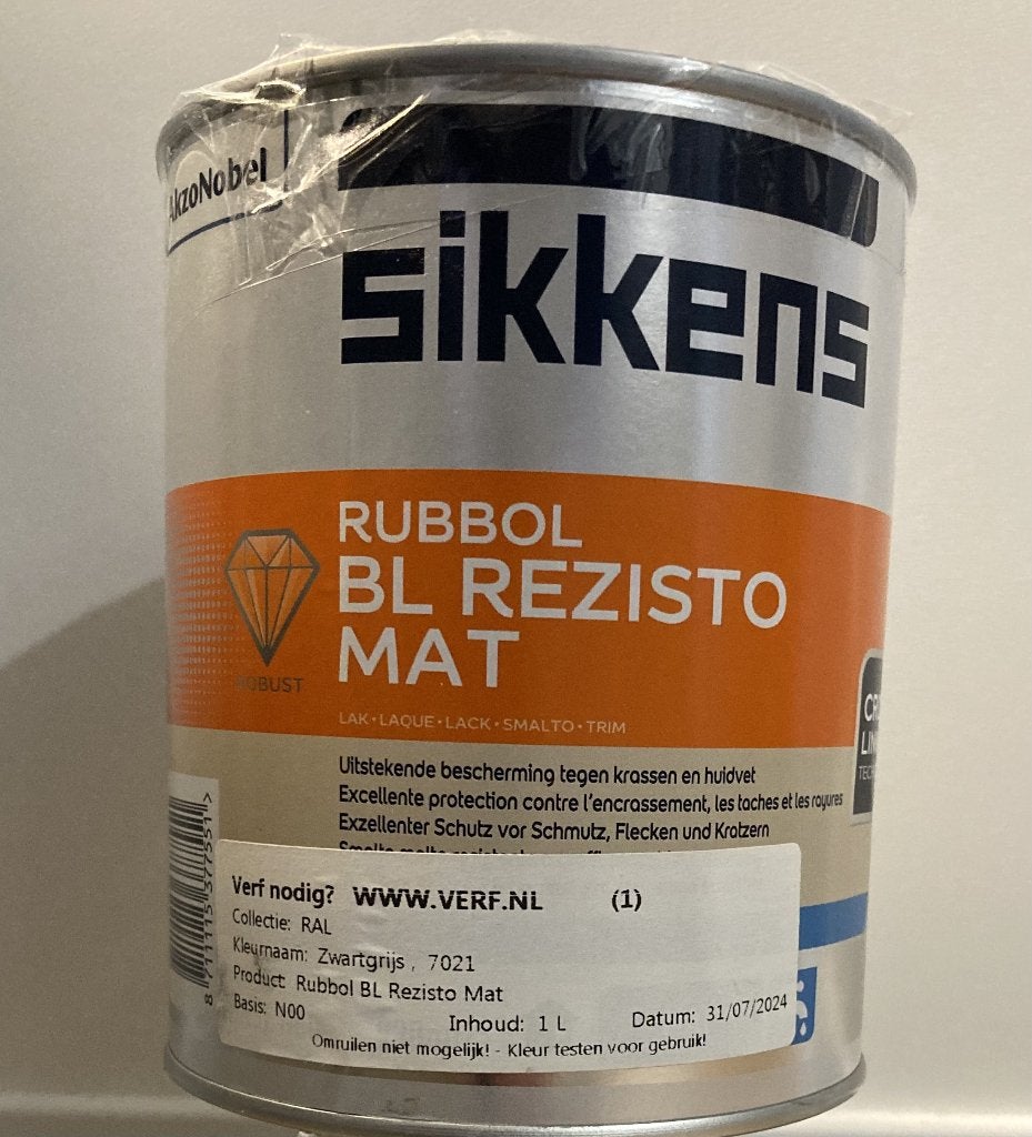 Sikkens RUBBOL Lak Zwartgrijs, Nieuw, Ophalen of Verzenden, Lak, Grijs