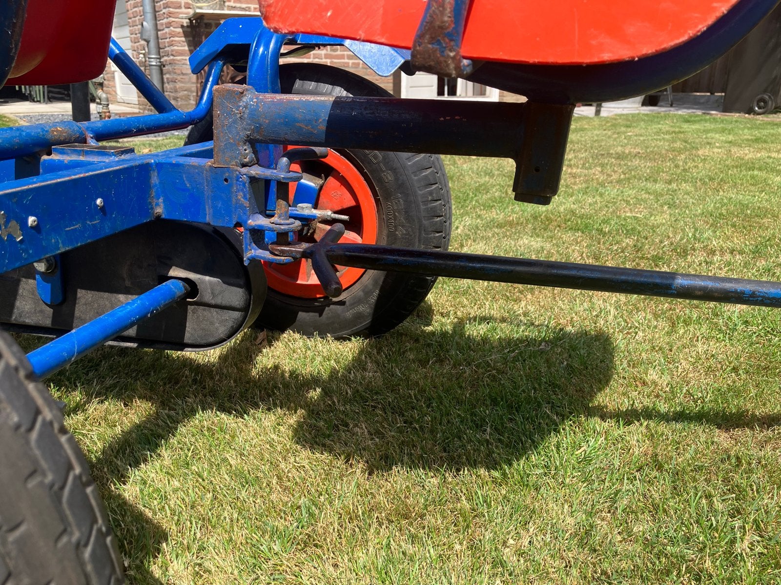 Skelter met duozit en aanhanger - Blauw/Oranje, Ophalen, Gebruikt, Overige merken, Duozit
