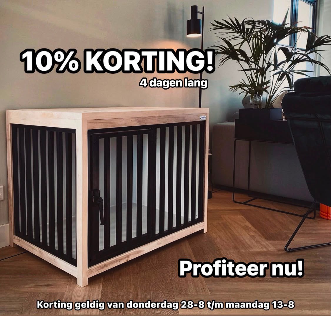 10% KORTING op ALLE hondenbench meubelen, Ophalen of Verzenden, Nieuw