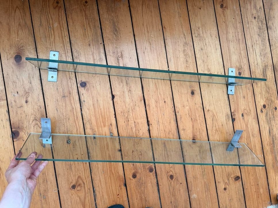 IKEA GRUNDTAL Glazen Planken met Bevestiging, Ophalen, Gebruikt