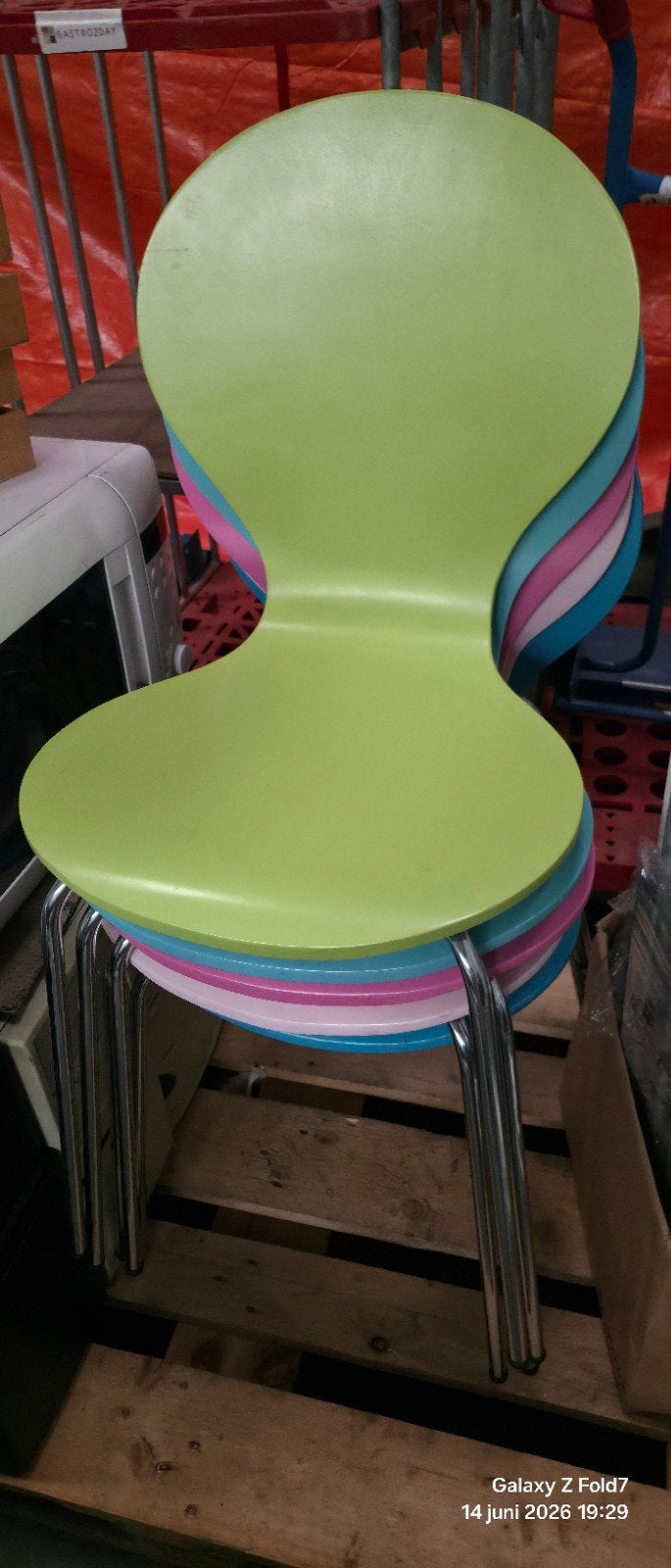 Danerka Rondo stoelen, vlinderstoelen,  stapelstoel, Huis en Inrichting, Ophalen, Gebruikt, Overige kleuren, Danerka
